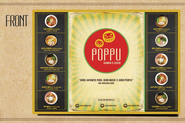 日式小酒馆菜单PSD模板 Japanese Bistro Menu插图(1)