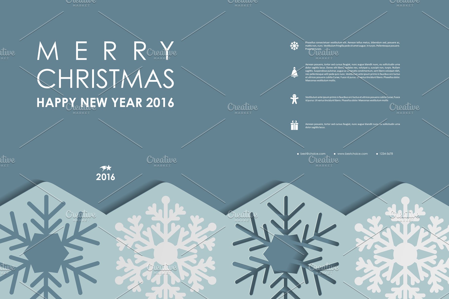 圣诞节主题小册子模板 Merry Christmas Brochures插图(47)