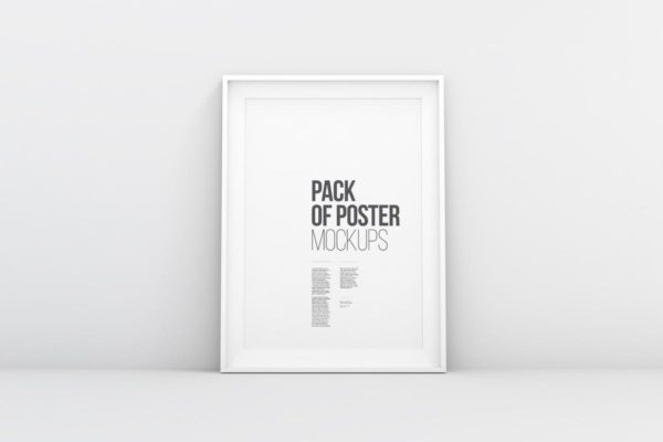 极简主义白色画框样机 Minimal Poster Mockups