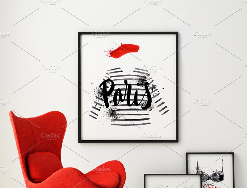 时尚巴黎水彩插画矢量图形 Paris Set插图(3)