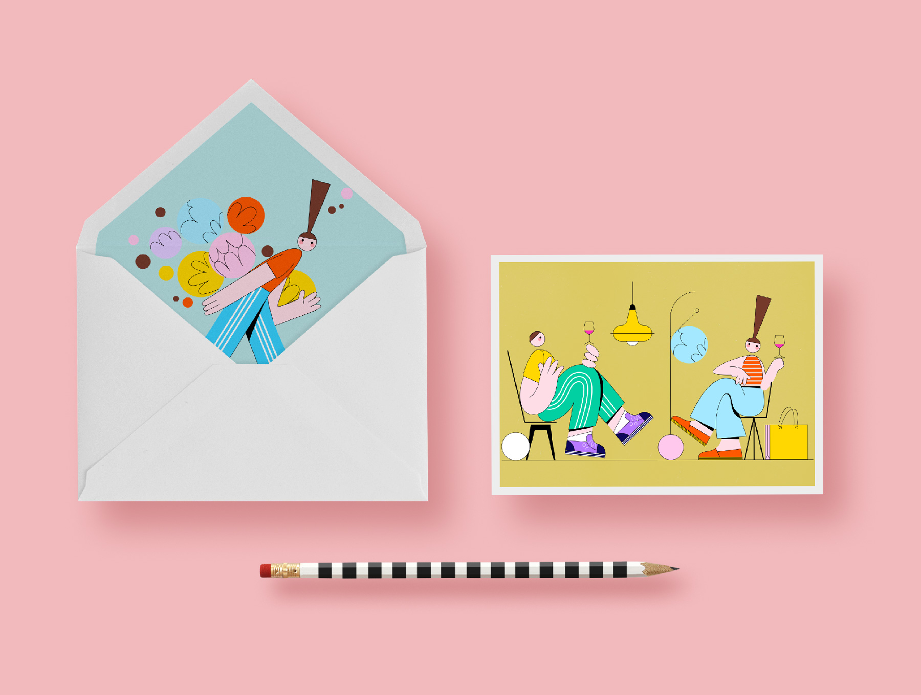 素材库下午茶:10个明亮多彩有趣的人物插画插图(1)