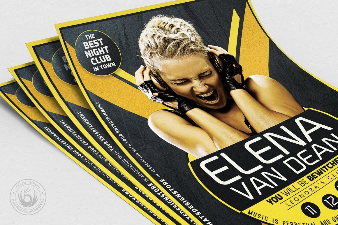 时尚震撼的夜店JI派对party宣传单DM海报设计模板插图(5)