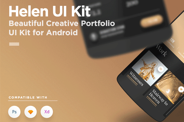 素材库下午茶：高端奢华味道的黑金色安卓Android社交手机应用APP UI KITS [Sketch,XD,PSD]