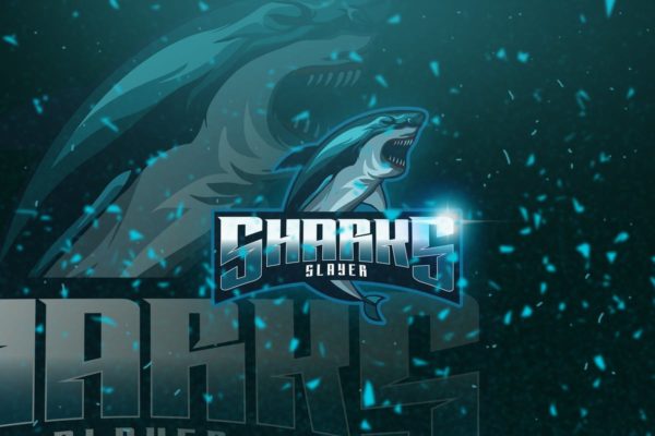 鲨鱼电子竞技吉祥物Logo标志设计模板 Sharks – Mascot &amp; Esport Logo