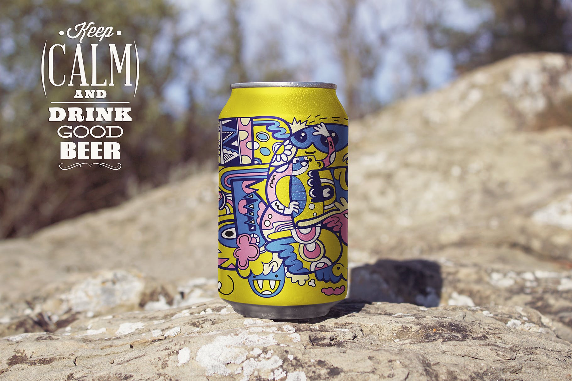 啤酒易拉罐前视图素材库精选模板 Front Beer Can Mockup插图(2)