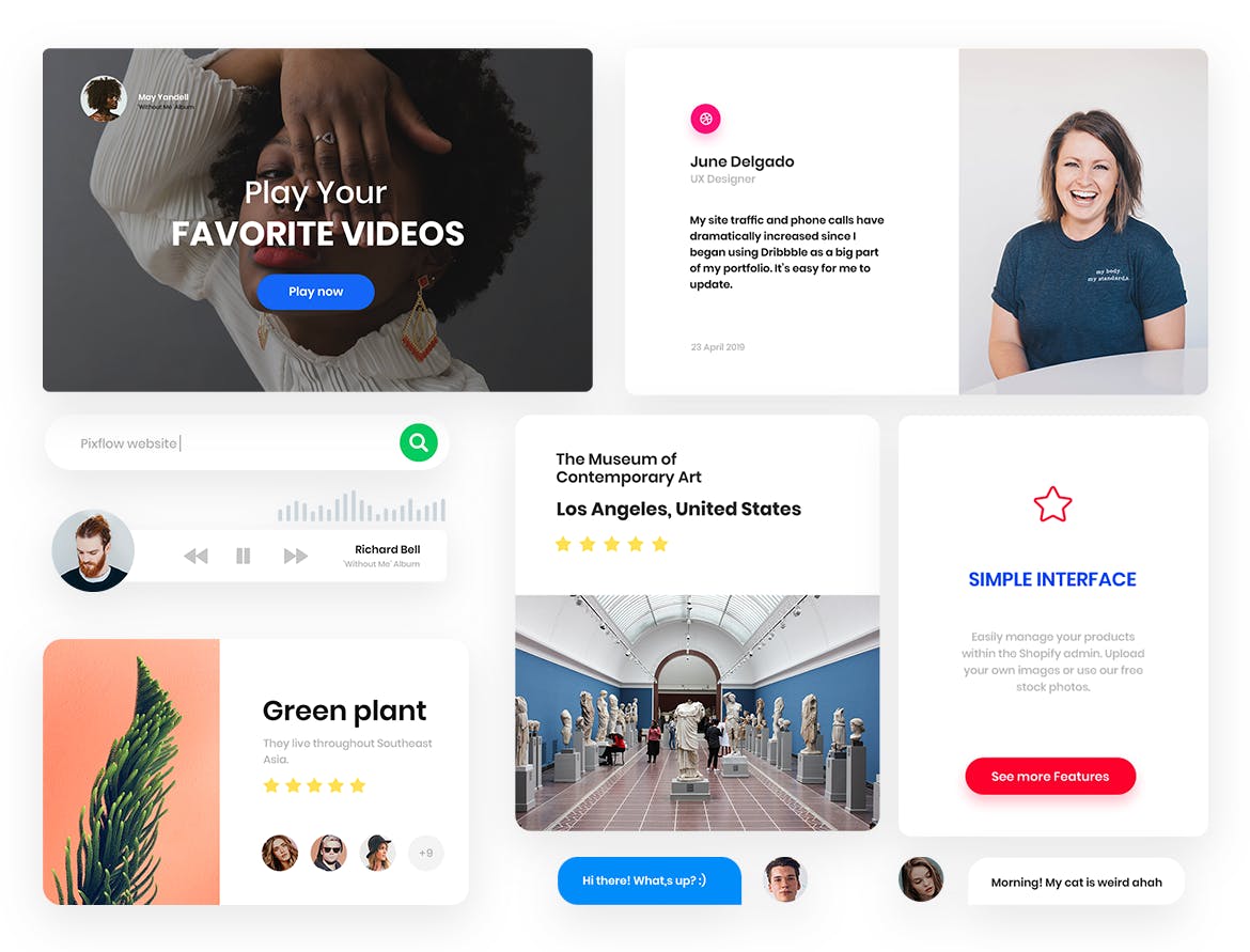 100个APP＆Web原型UI界面设计元素下载 Web Elements插图(10)