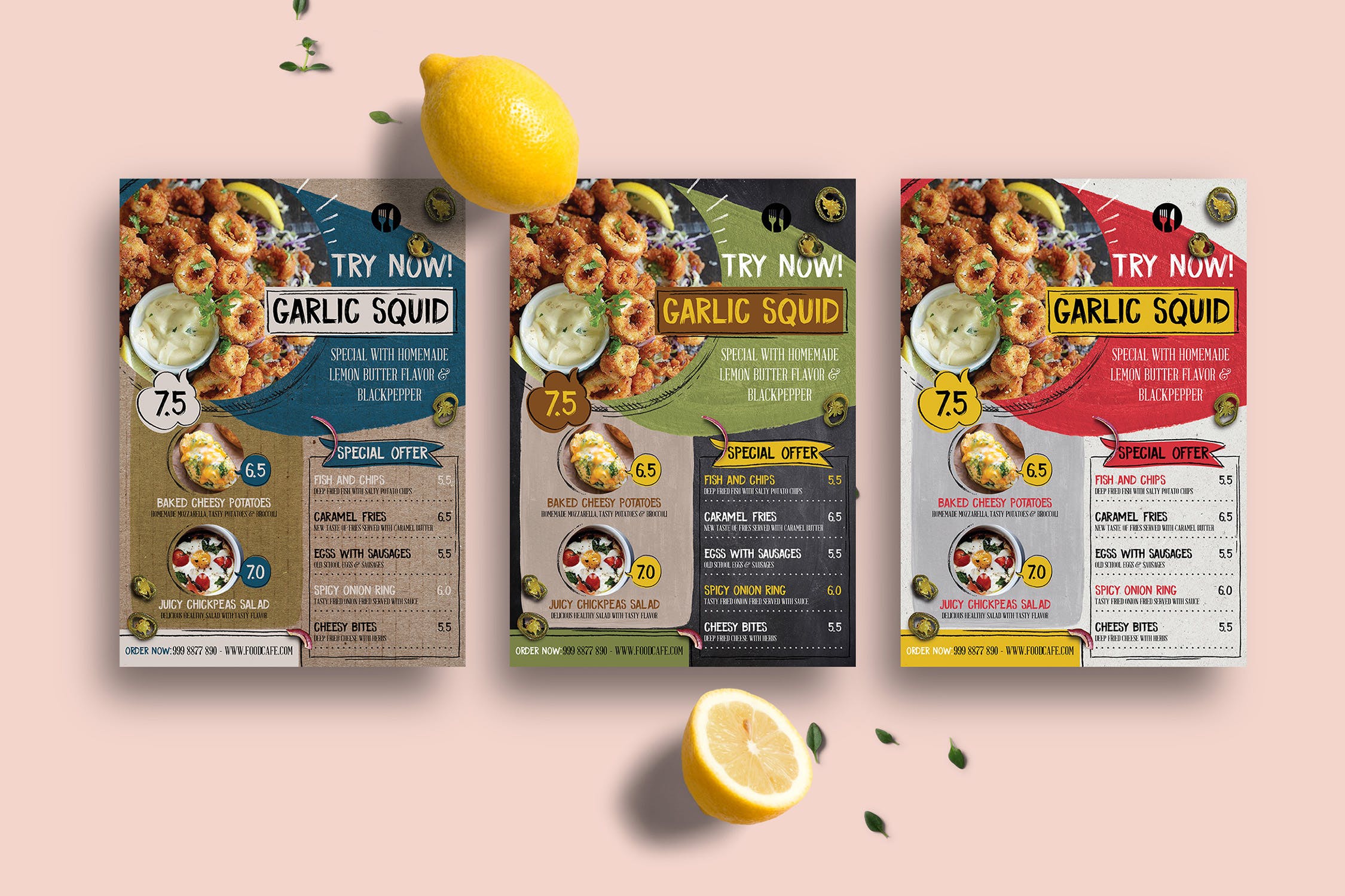 素描线条设计风格餐厅菜单模板 Fun Sketch Food Menu插图(2)