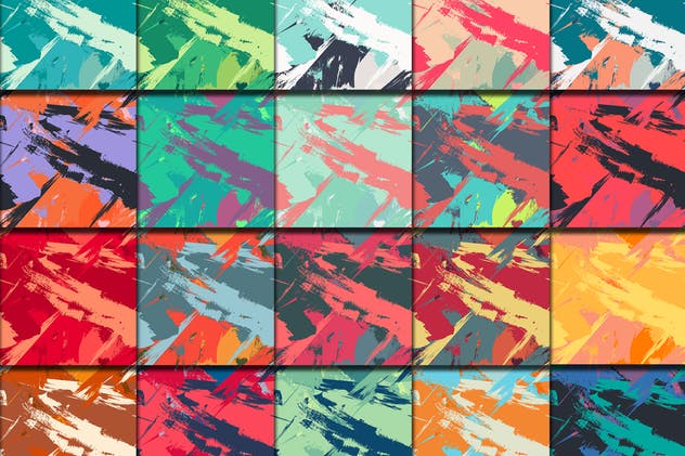 Grunge复古彩色颜料泼墨无缝纹理 Grunge Retro Seamless Textures插图(1)