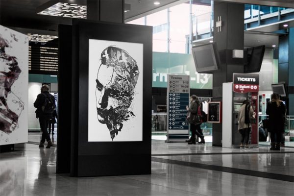 室内广告海报设计展示图样机模板 Adv Flyer Mock-up