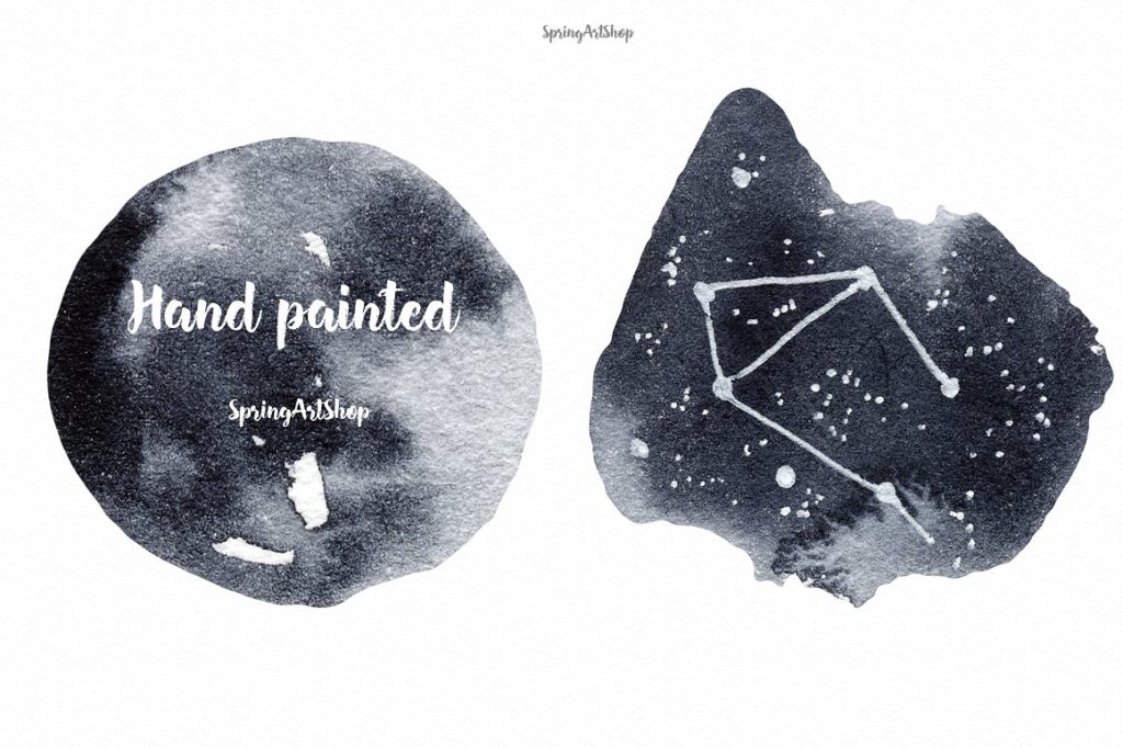 神秘的水墨星座元素高清图下载[png,jpg]插图(2)