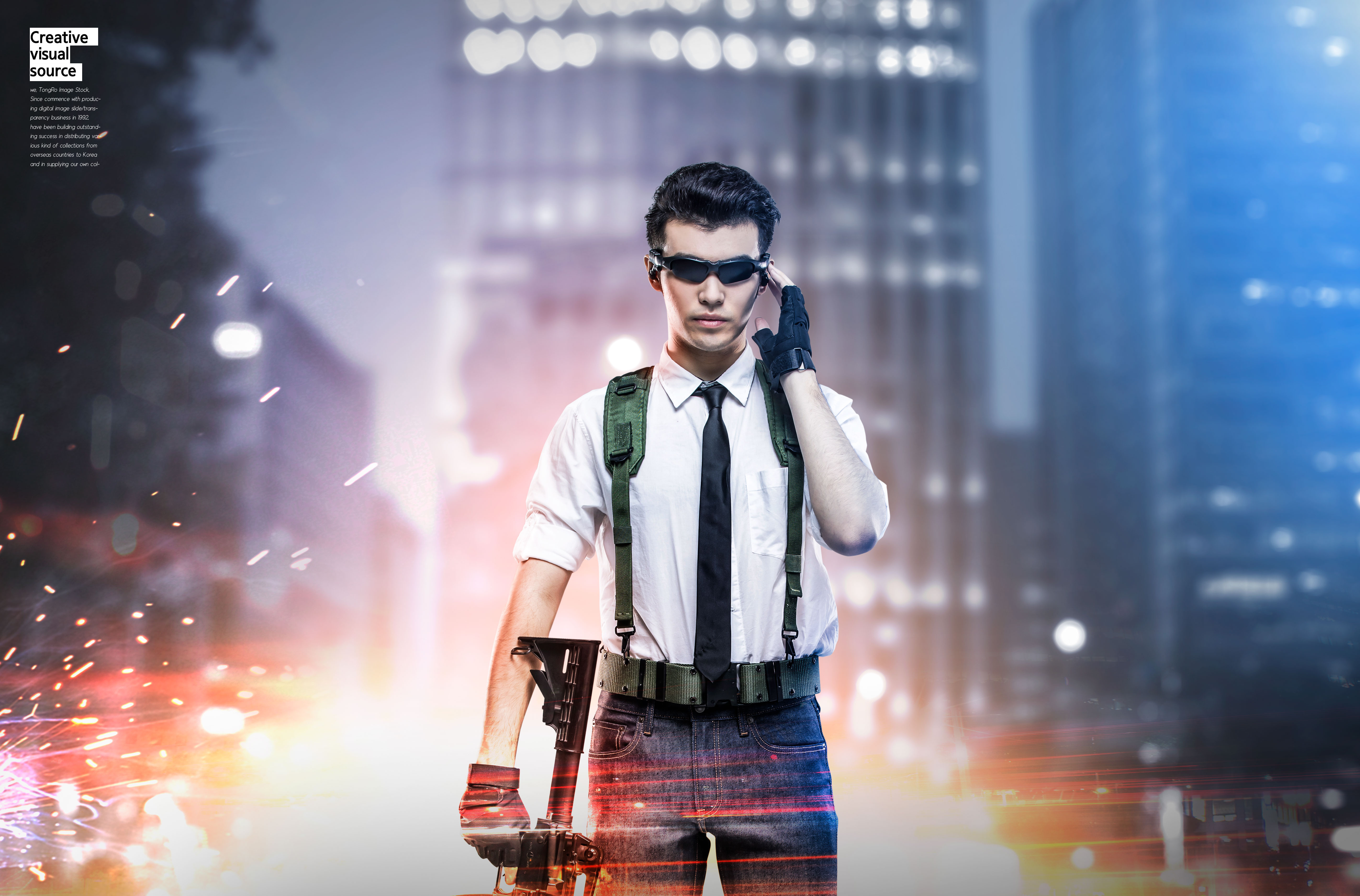 创意战场游戏广告视觉海报模板套装[PSD]插图