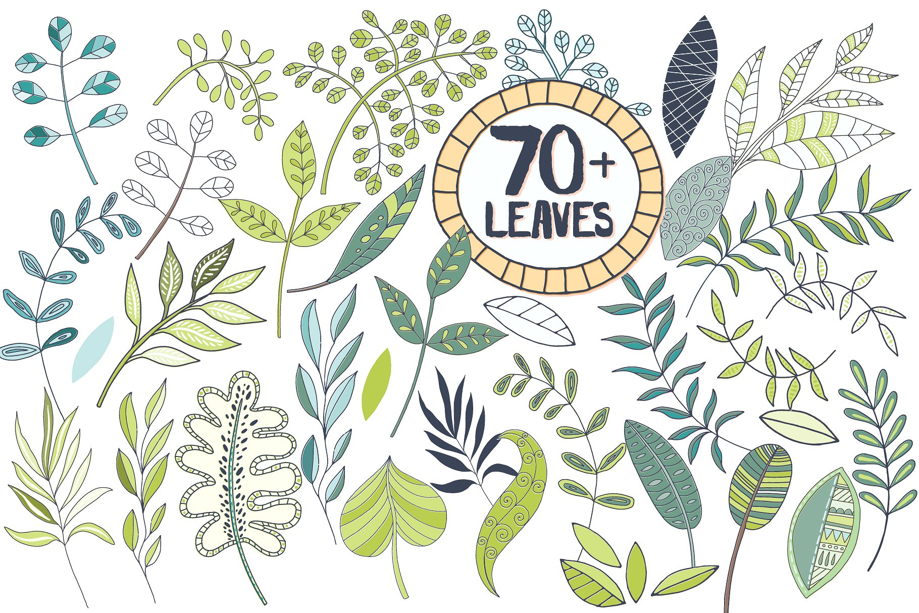 梦幻繁花似锦水彩手绘花卉蝴蝶树叶矢量图形 Fantasy Flowers, Floral Wreaths插图(13)