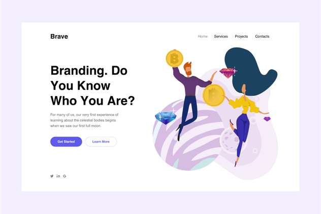 加密货币比特币概念插画着陆页模板 Bitcoins Landing Page Illustration插图(1)