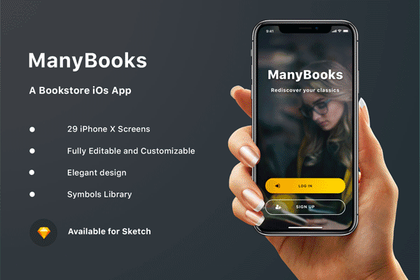 素材库下午茶：精致的电子书或书籍电商 APP UI KIT 模板套装下载 [Sketch]