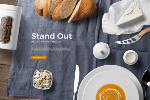 西餐厅厨房美食场景样机 Kitchen Ready Mockup Vol. 5