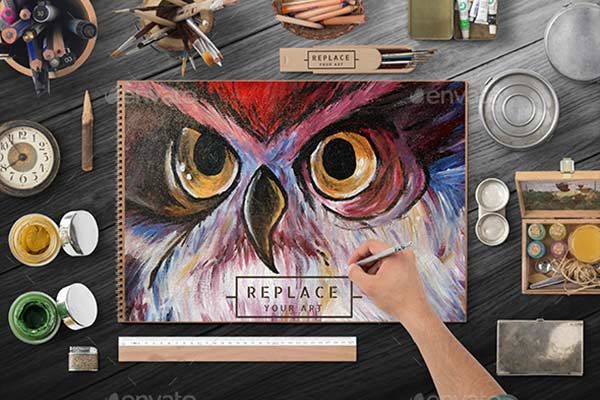 Art Paper Scene Mockups Design–艺术画场景展示样机mockups[psd]