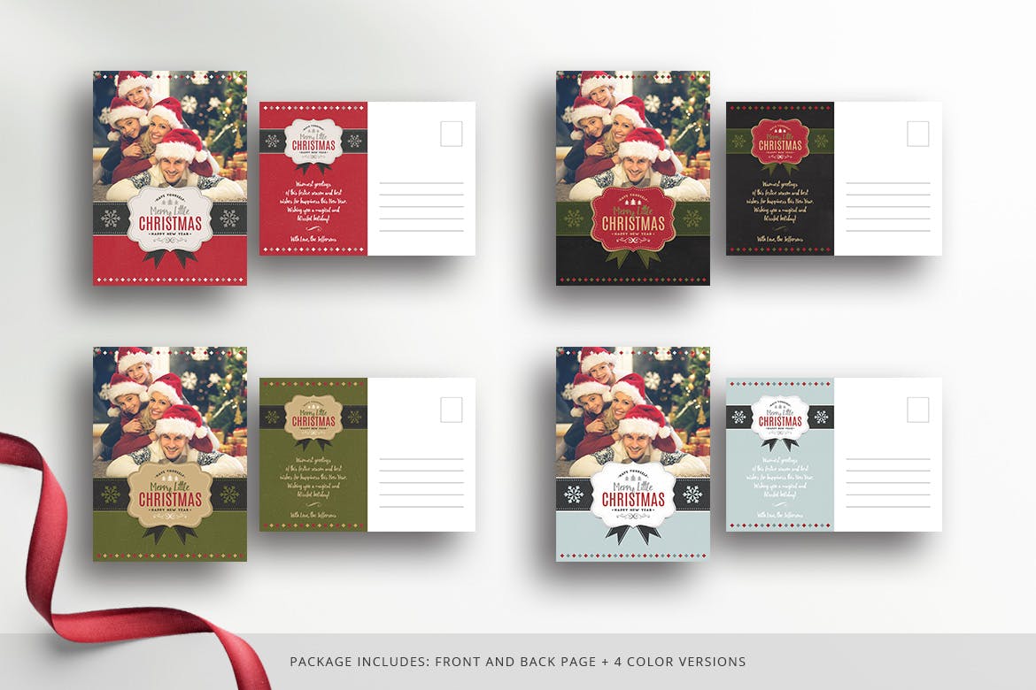 温馨圣诞节主题照片贺卡设计模板 Christmas Greeting Photo Card插图(7)