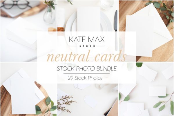 素净色贺卡卡片样机模板合集 Neutral Card Mockups Bundle