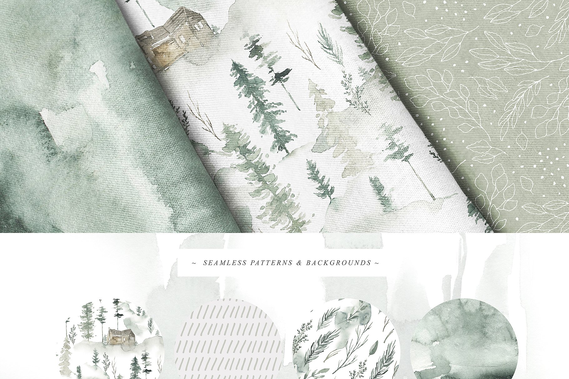 诗情画意荒野水墨画插画 Wild Pinery Watercolor Collection插图(2)