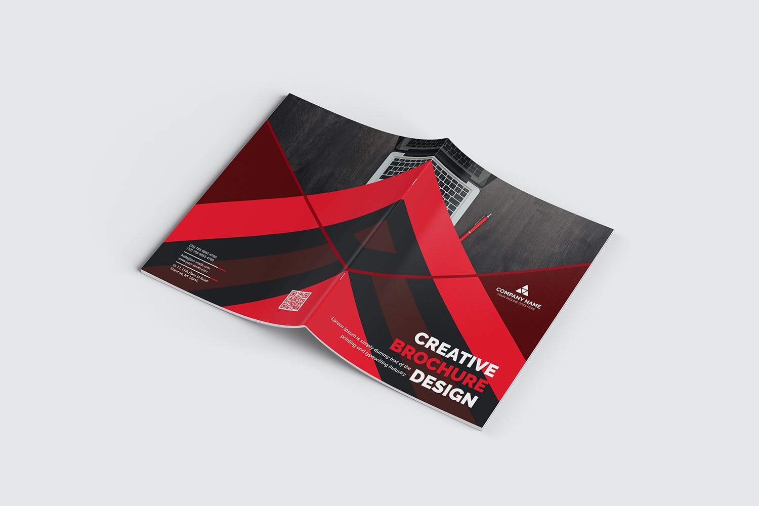 产品手册/企业简介画册设计模板 Bifold Brochure插图(1)