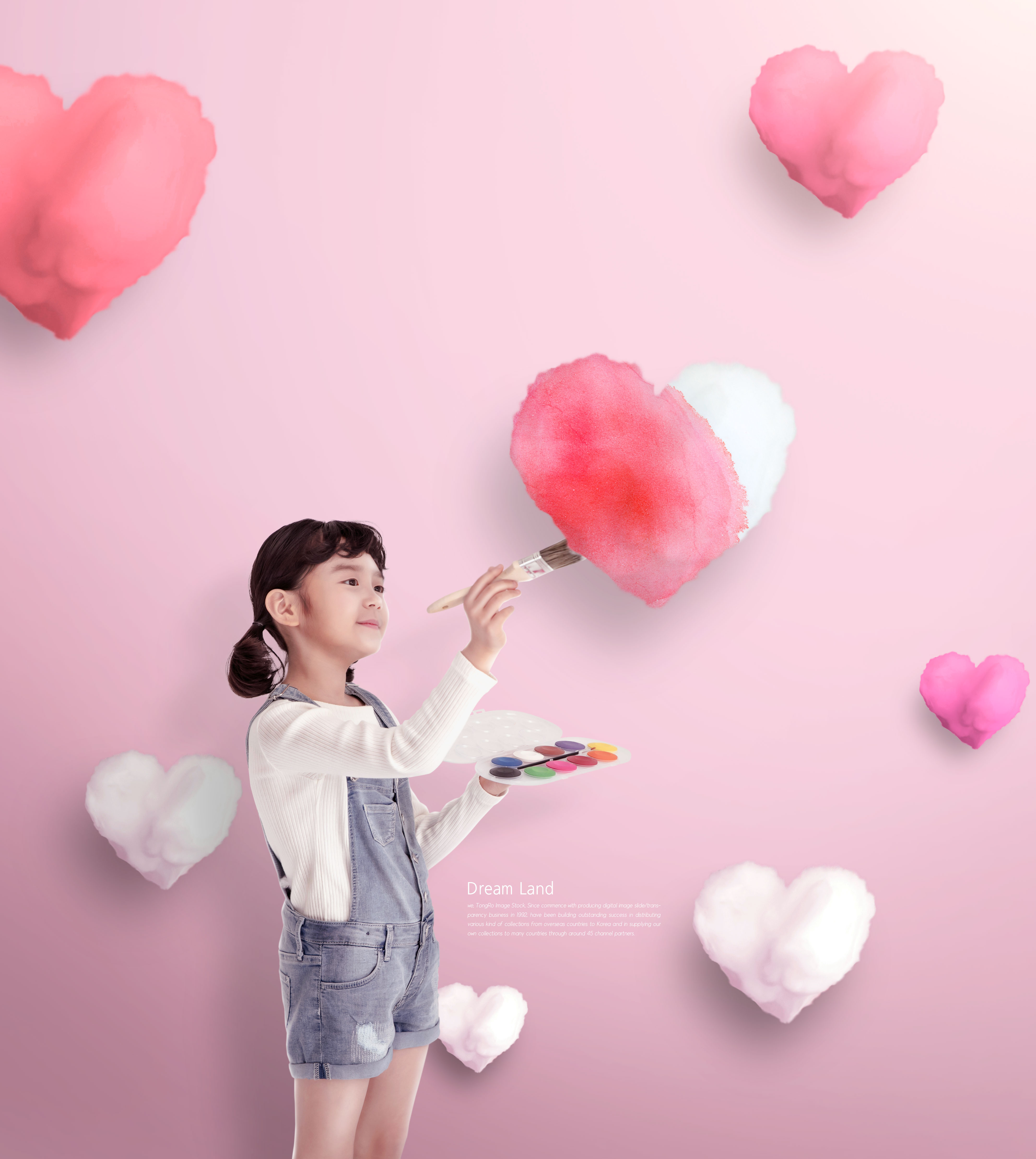 爱心儿童绘画主题创意海报插图