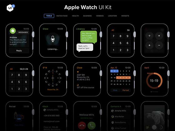 Apple Watch UI Kit素材之家精选sketch素材
