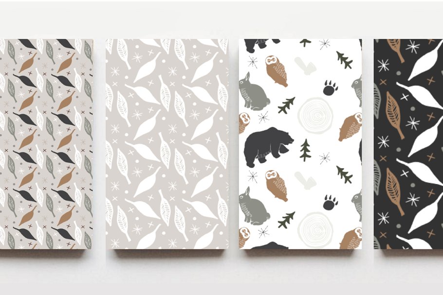 林地和冬季矢量图形 Woodlands & Winter Vector Graphics插图(9)