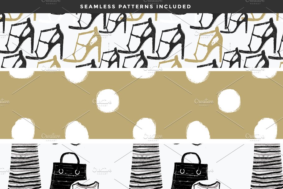 夏季巴黎时尚矢量元素插图 Summer In Paris Vector Graphics插图(3)