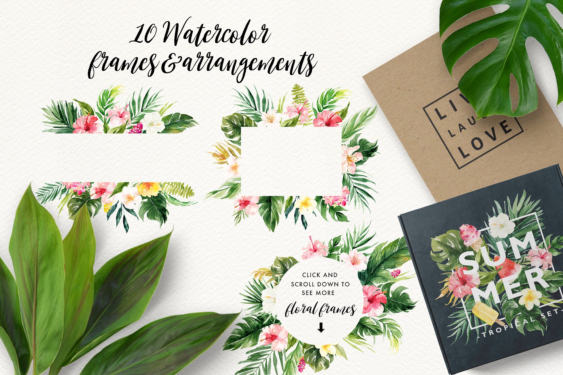 热带夏季手绘设计元素 Summer Design Set-Tropical插图(2)