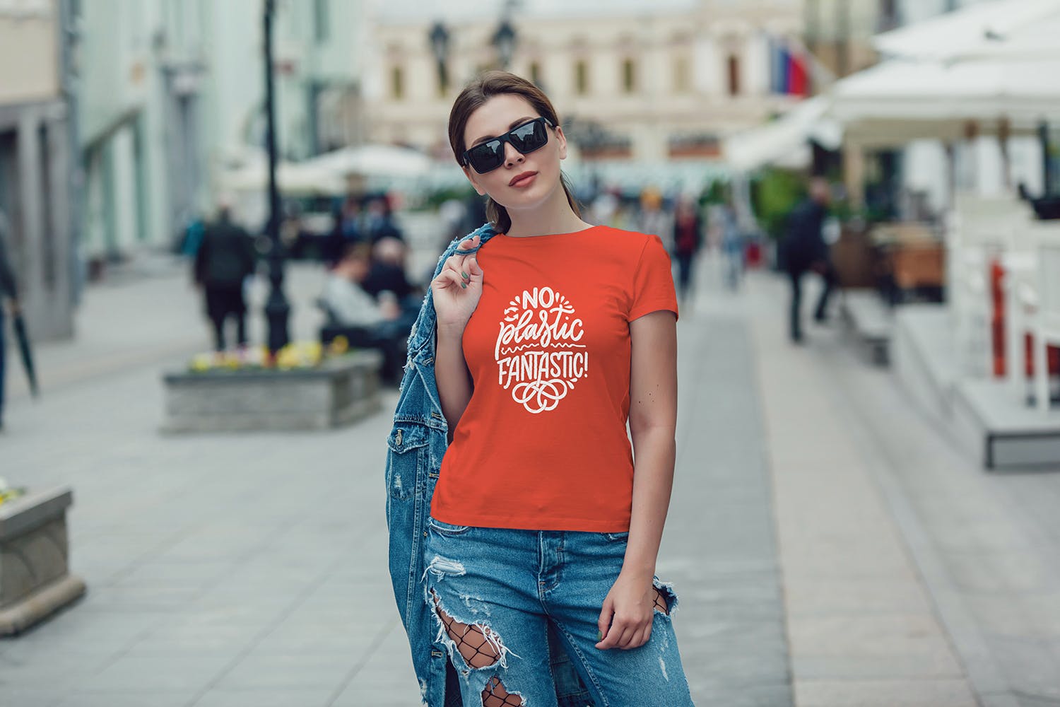 女士T恤印花设计效果图样机素材库精选合集v02 T-Shirt Mockup Collection 02插图(3)