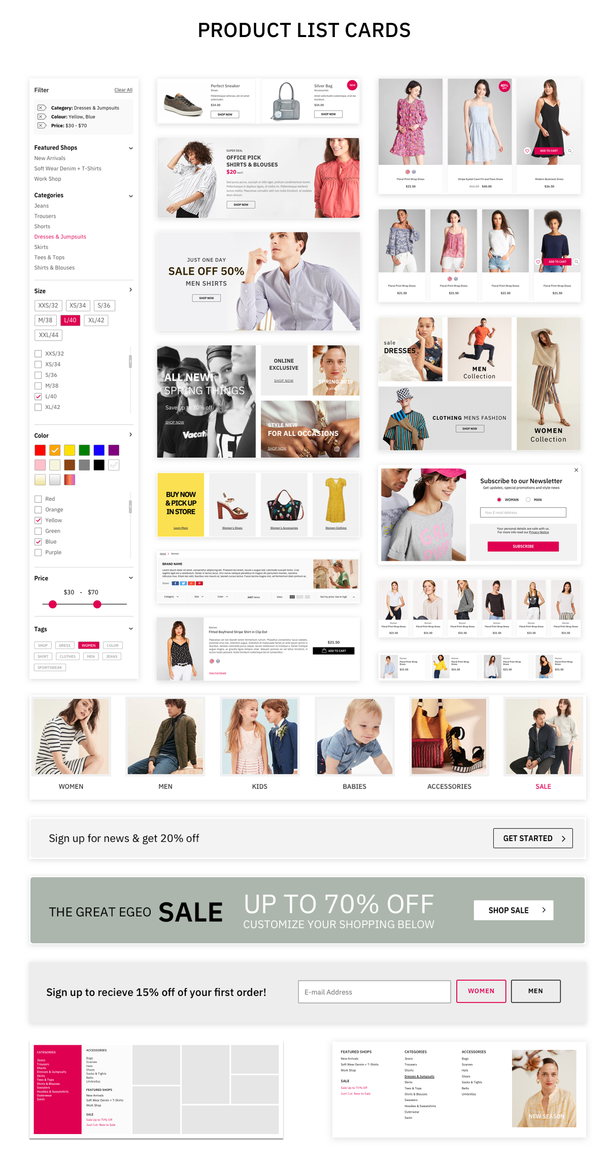 素材库下午茶：时尚的带详细规范的网页模板套装下载[Sketch,PSD,XD,Fig]插图(5)