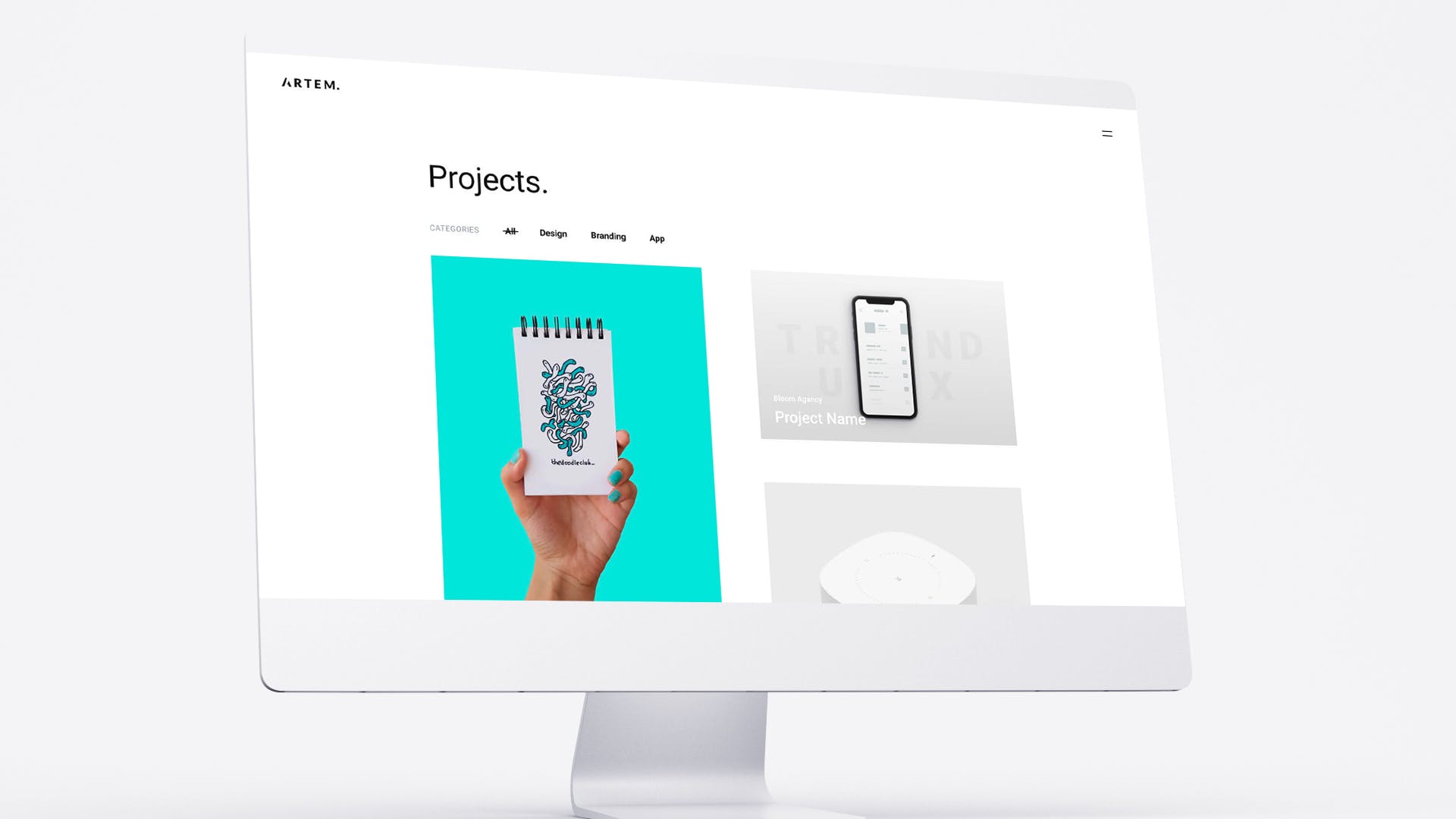网站UI界面设计效果图预览白色iMac电脑样机模板 White iMac Mockup插图(5)