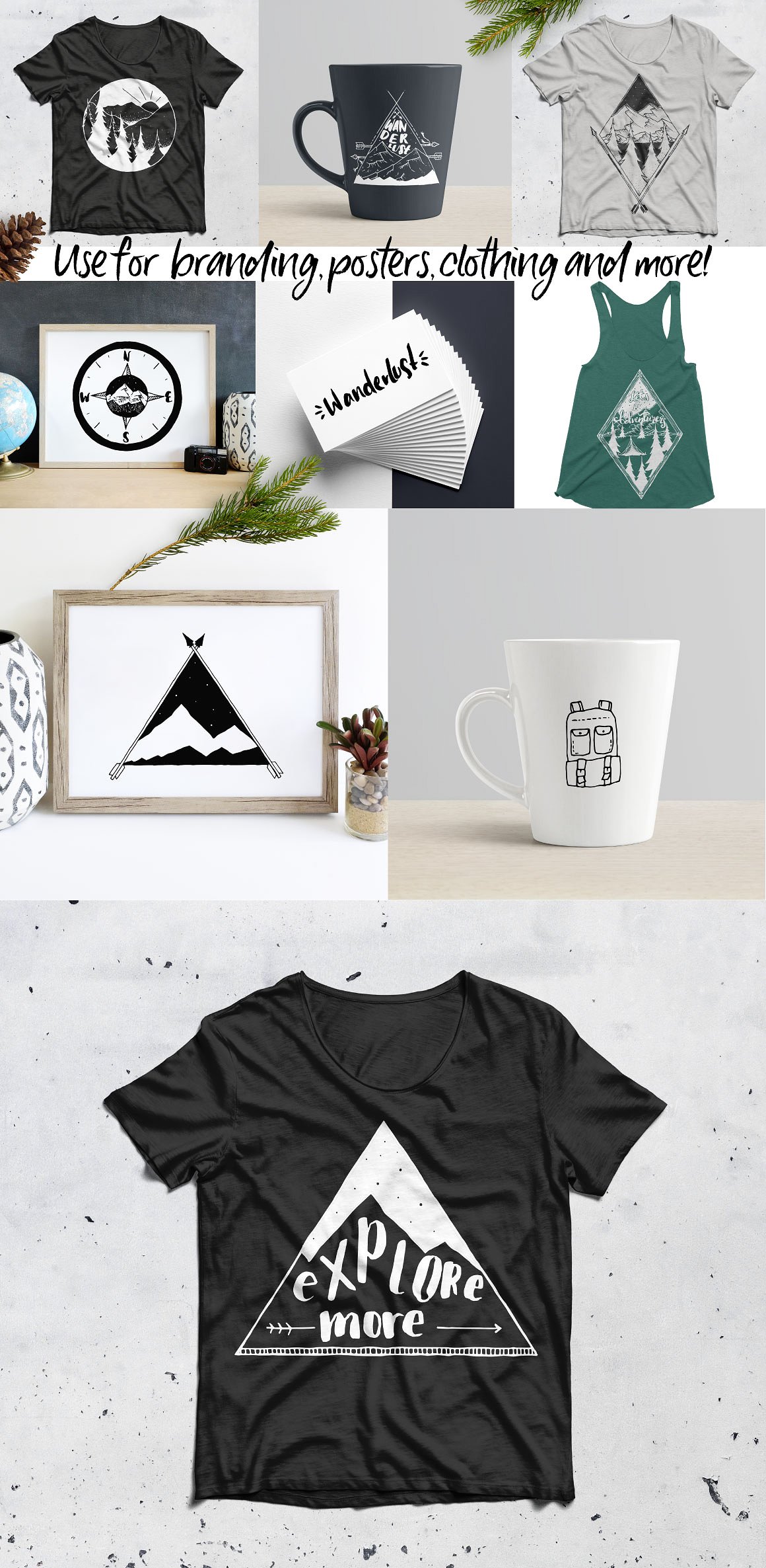 手绘户外森林设计元素矢量图插图(2)