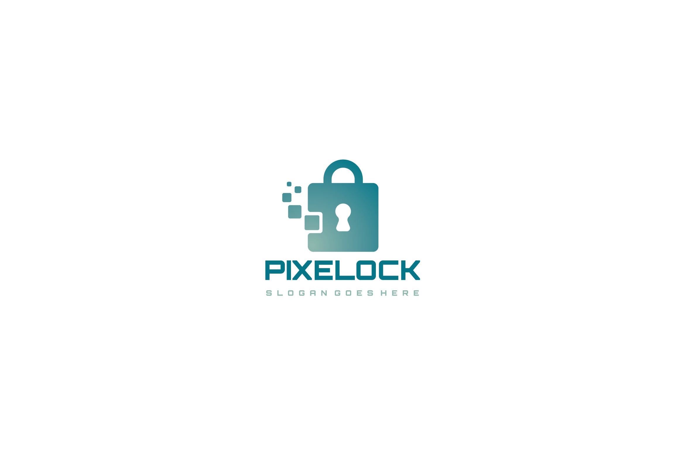 数码智能锁图形安全行业Logo设计素材库精选模板 Digital Lock Logo插图