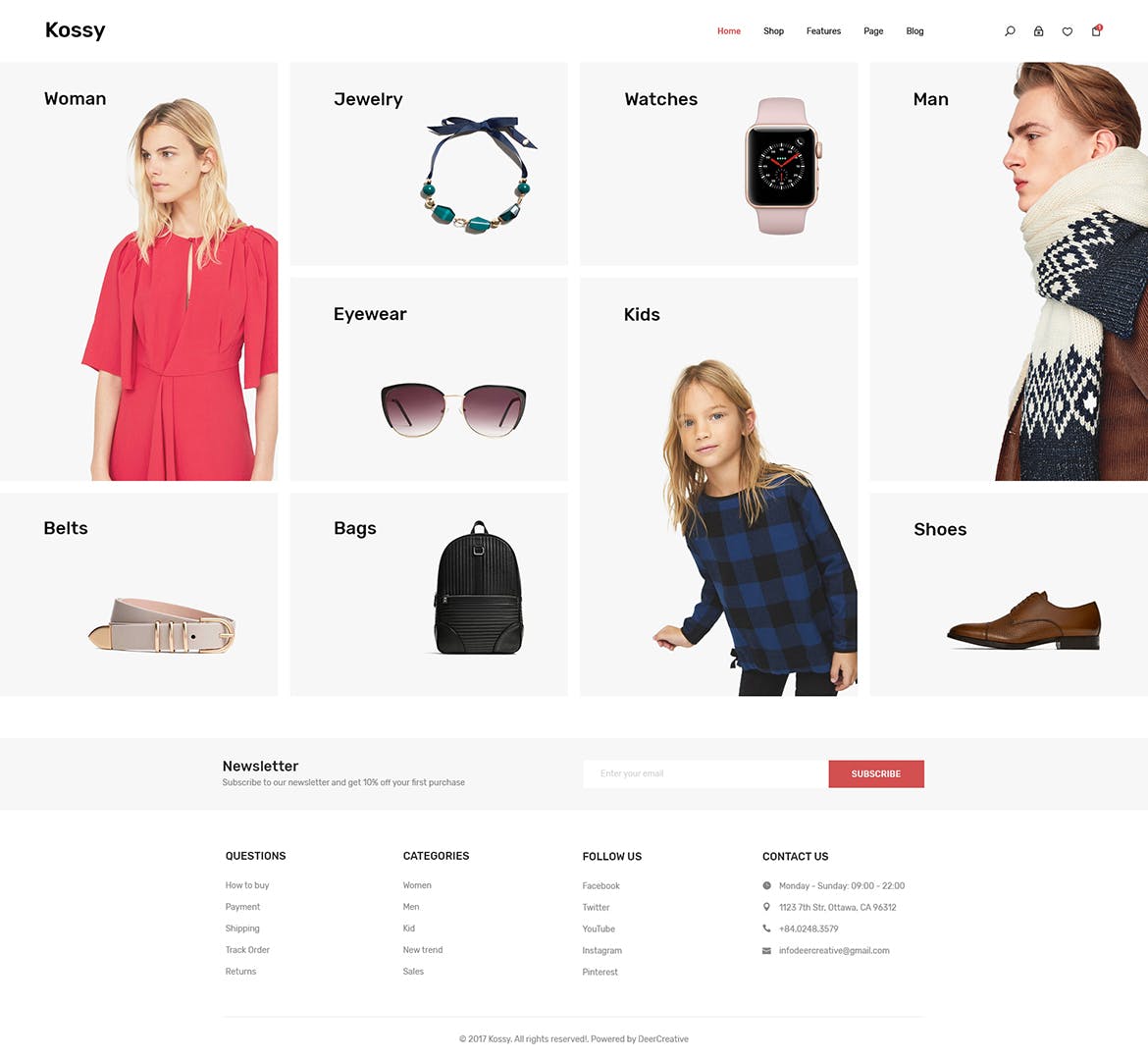 极简设计风格网上商城平台设计PSD模板 Kossy | Minimalist eCommerce PSD Template插图(2)