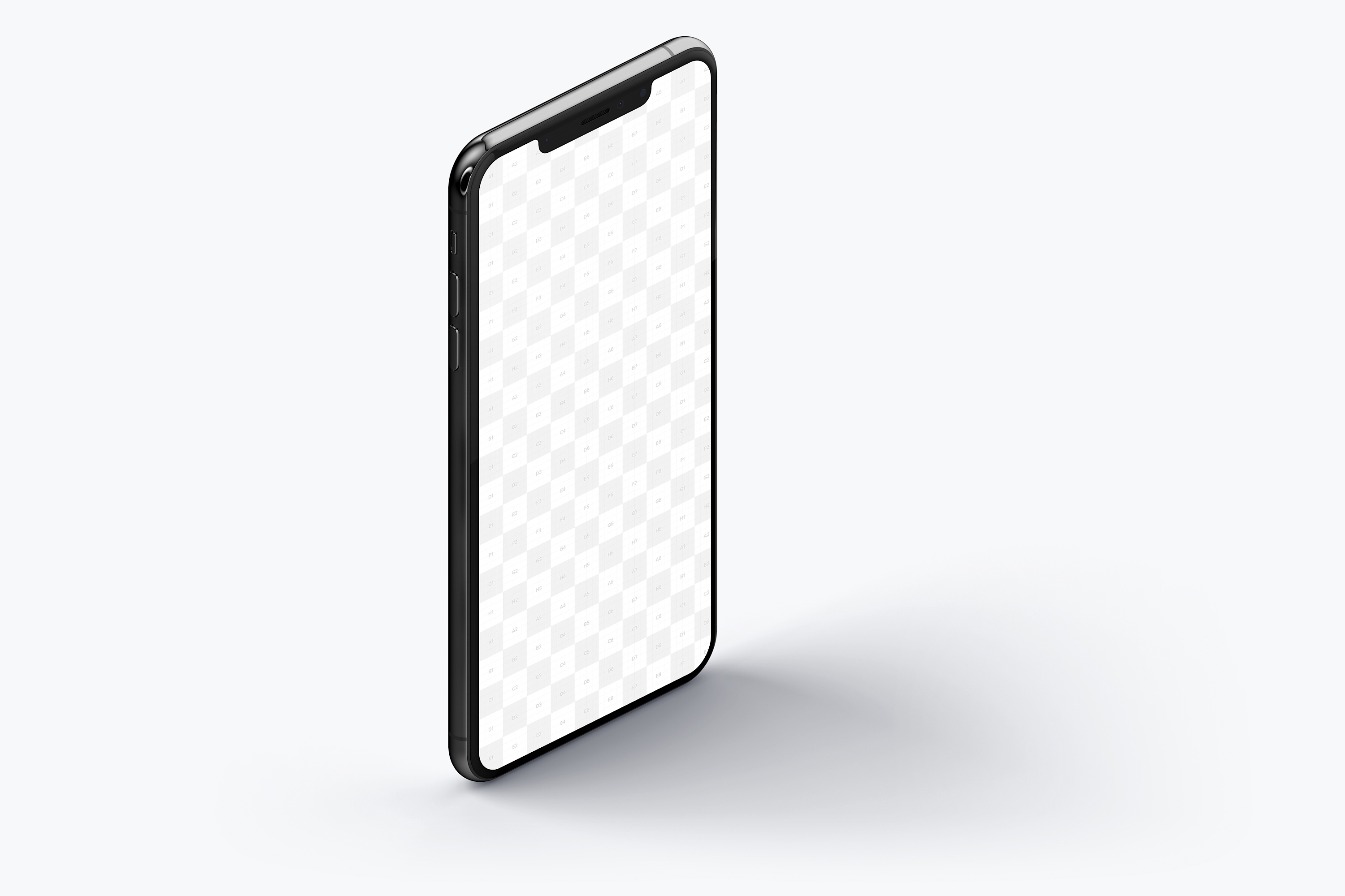 iPhone XS Max手机屏幕演示右视图02 iPhone XS Max Mockup, Isometric Right View 02插图