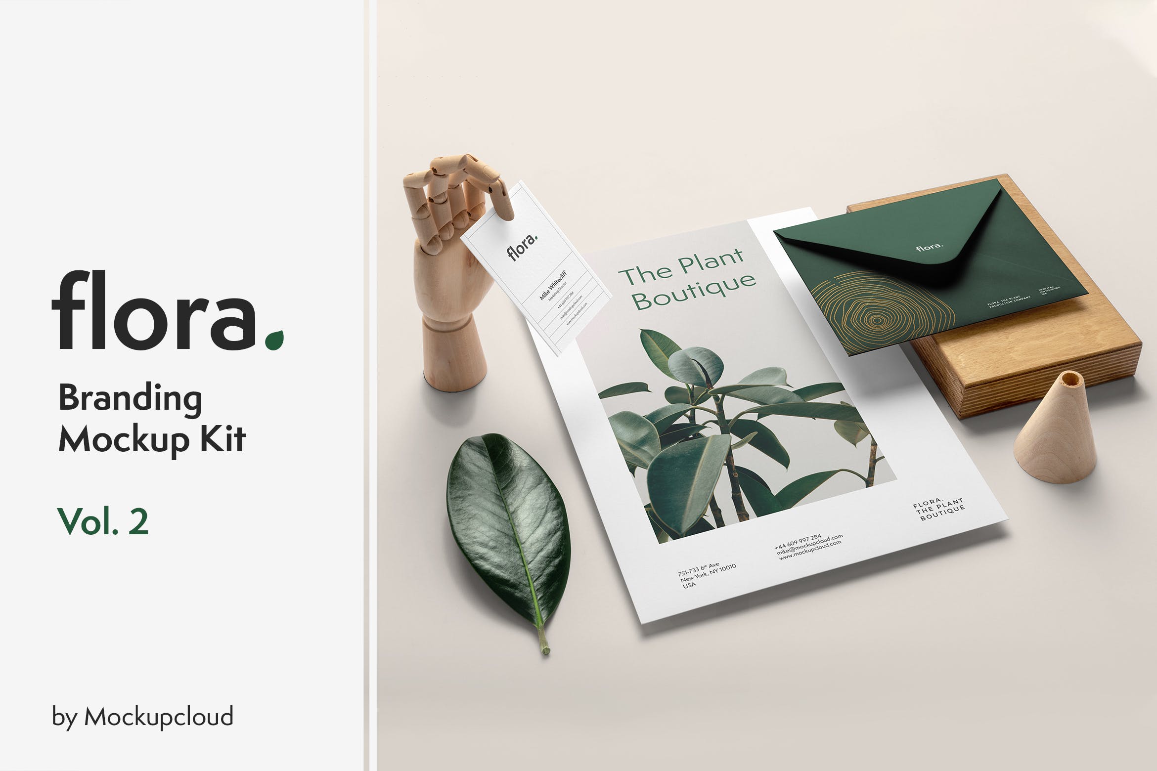 高端品牌VI设计办公用品套件样机模板v2 Flora Branding Mockup Vol. 2插图