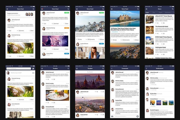 现代设计风格多用途APP应用UI套件 Mountify Mobile UI Kit – Sketch Version插图(7)