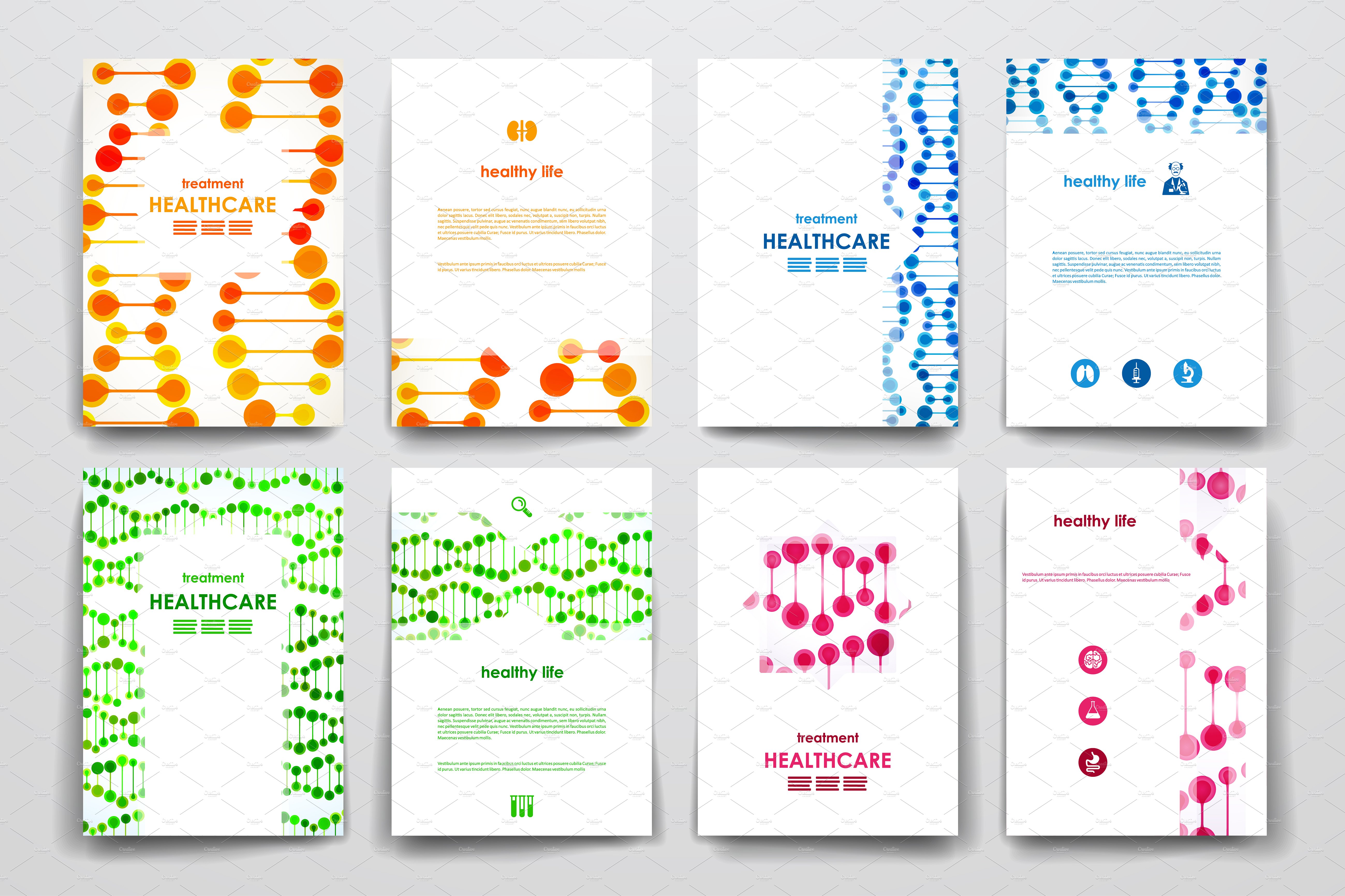 健康主题宣传小册子模板 Healthcare Brochures templates插图