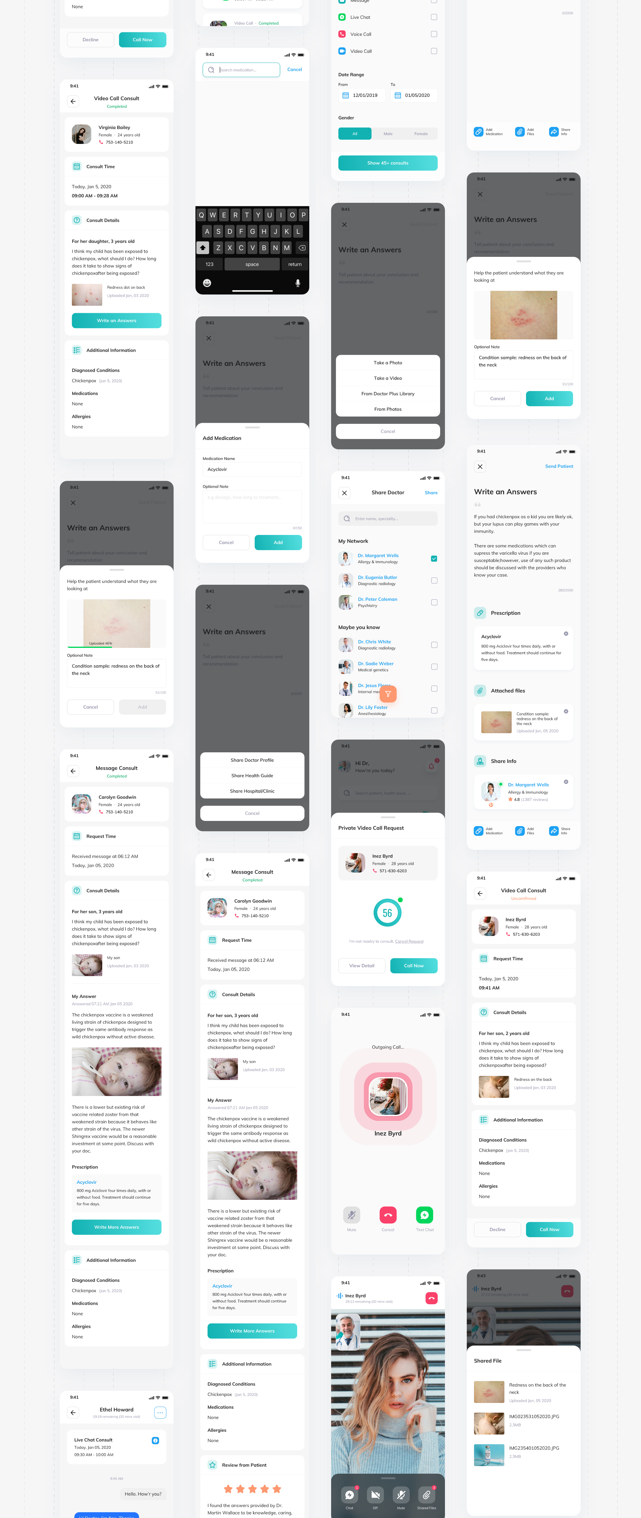 素材库下午茶：医生医疗在线服务APP应用UI套件[Sketch]插图(3)