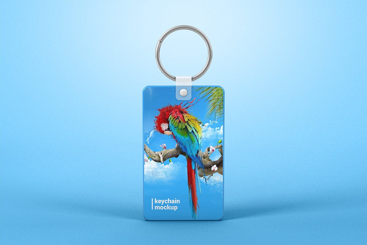 钥匙扣吊牌设计素材库精选模板 Keychain Mockup插图(1)