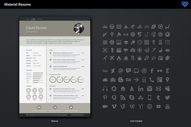 三套简洁求职简历模板 Material Resume插图(4)