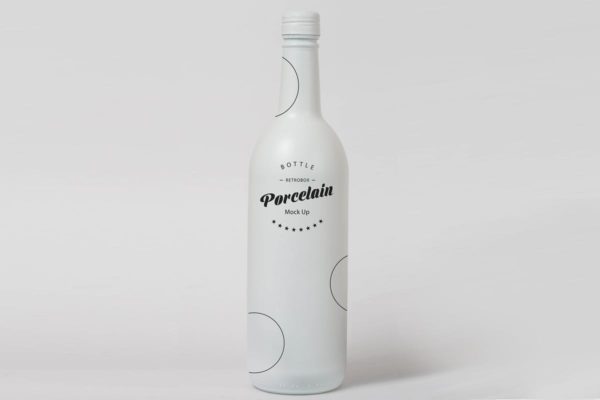 白色铝制饮料瓶外观设计效果图素材库精选 Porcelain Bottle Mock Up