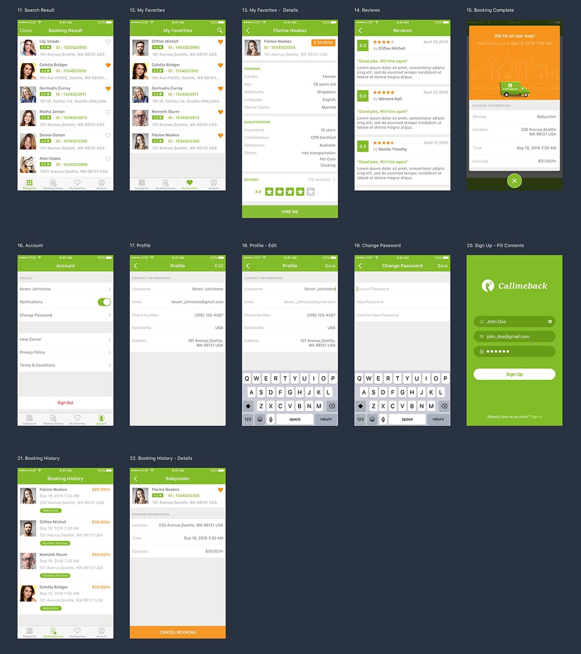 招聘APP应用用户界面设计UI素材 Callmeback – UI Design for Job Search插图(5)