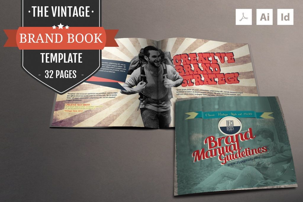 一款复古风画册模版下载[ai,indd,pdf]插图