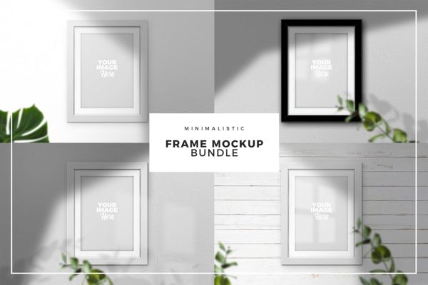 极简主义海报照片画框样机套装 Frame Mockup Bundle