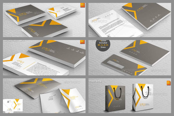 Exa Business Identity Print Pack创意极简的品牌包装合辑下载[ai,psd,indd,pptx,eps]