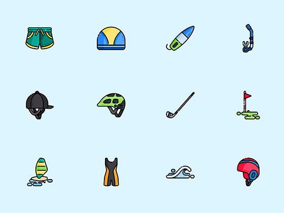 50 枚夏日运动元素图标素材之家精选sketch素材