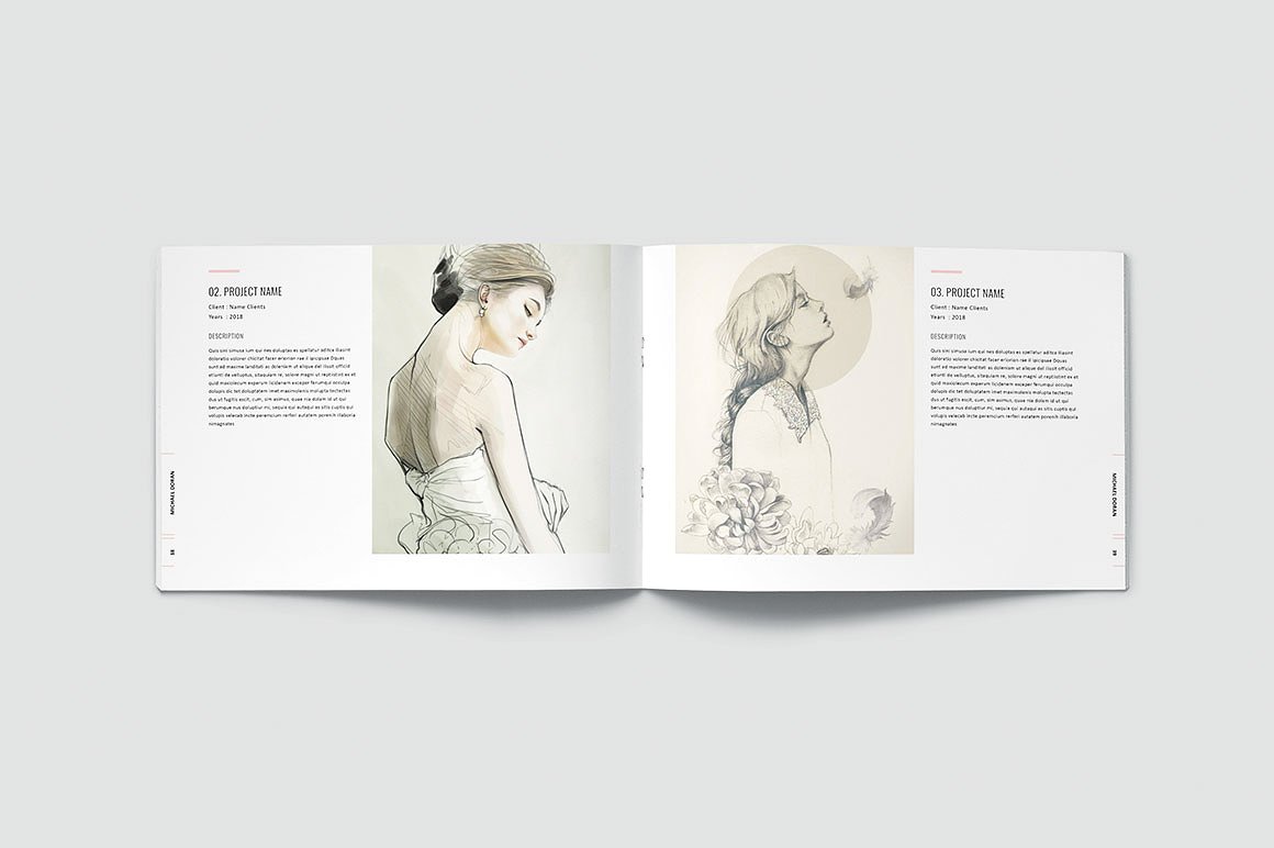 简约而专业的图形设计师产品组合杂志模板插图(20)