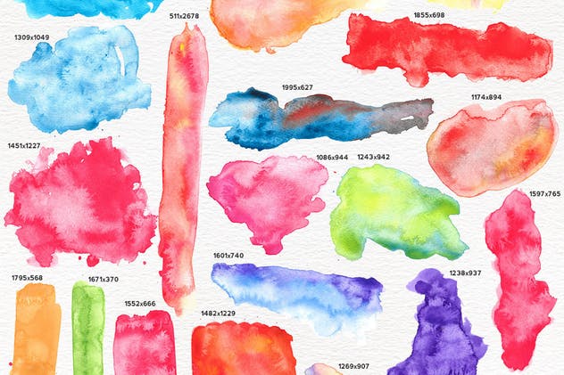 145手工制作水彩纹理套装 Watercolor Textures + BONUS插图(12)